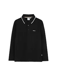 Little Boy's Logo Long-Sleeve Polo Shirt