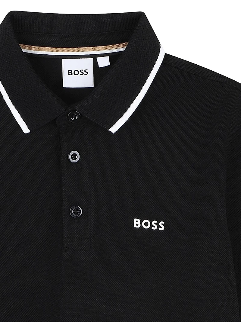 Little Boy's Logo Long-Sleeve Polo Shirt