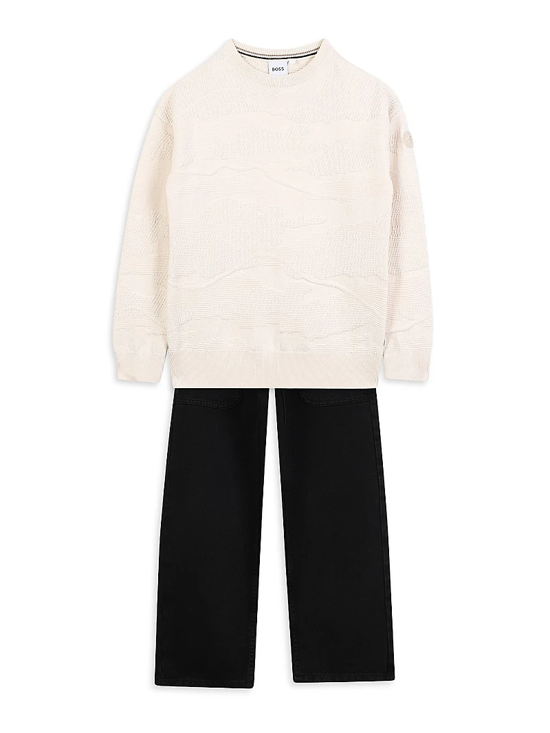 Little Boy's Jacquard Crewneck Sweater