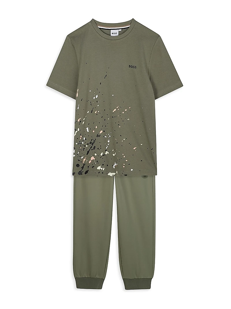 Little Boy's Logo Paint Splatter T-Shirt