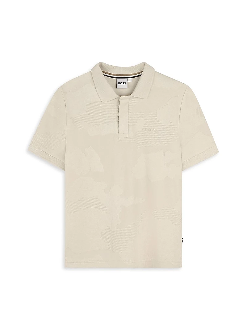 Little Boy's Logo Jacquard Polo Shirt