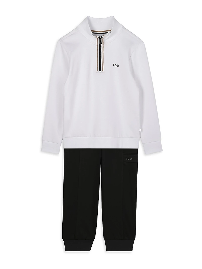Little Boy's Logo Half-Zip Pullover