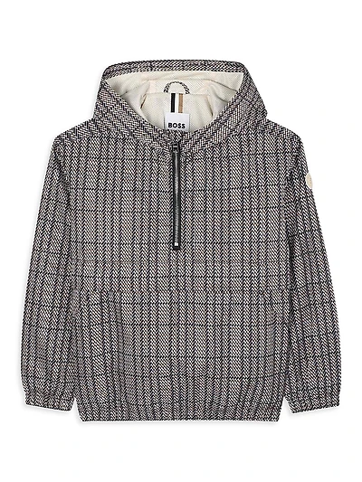 Little Boy's Half-Zip Hooded Windbreaker Jacket