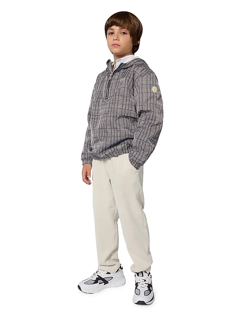 Little Boy's Half-Zip Hooded Windbreaker Jacket
