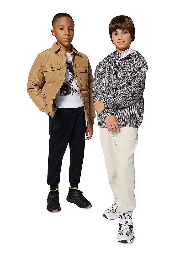 Little Boy's Half-Zip Hooded Windbreaker Jacket