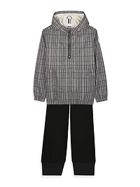 Little Boy's Half-Zip Hooded Windbreaker Jacket