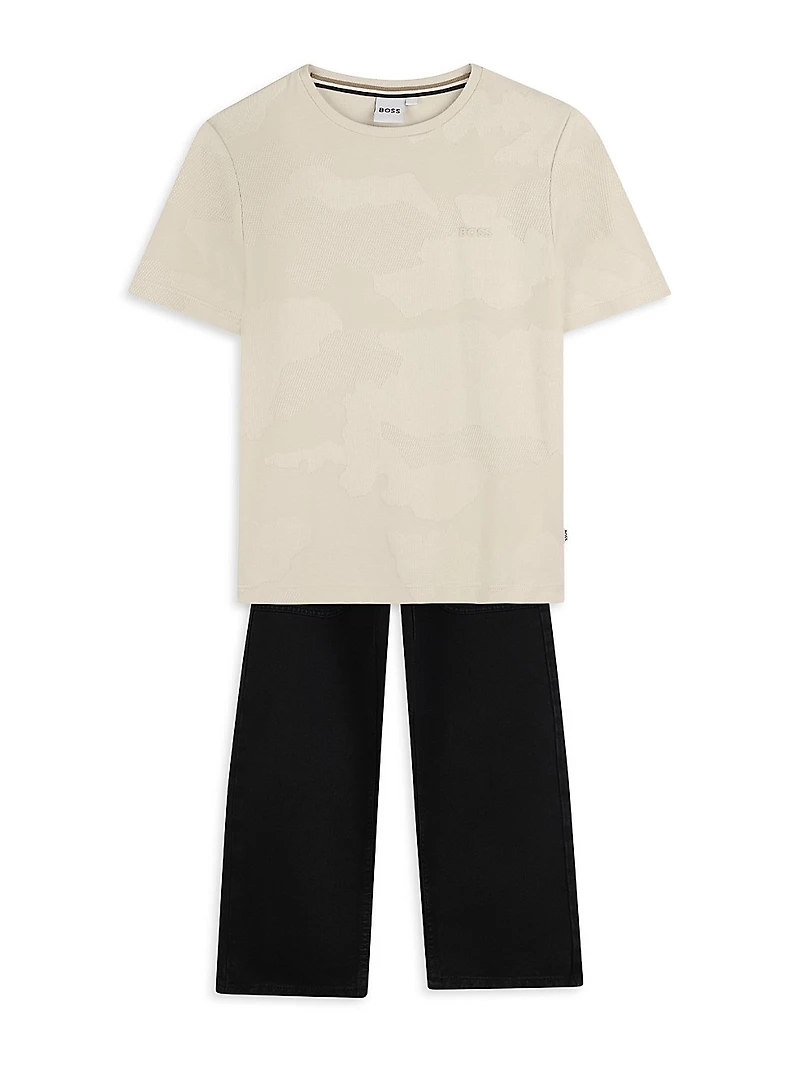 Little Boy's Logo Jacquard T-Shirt