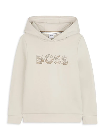 Little Boy's & Logo Hooded Sweatshirt