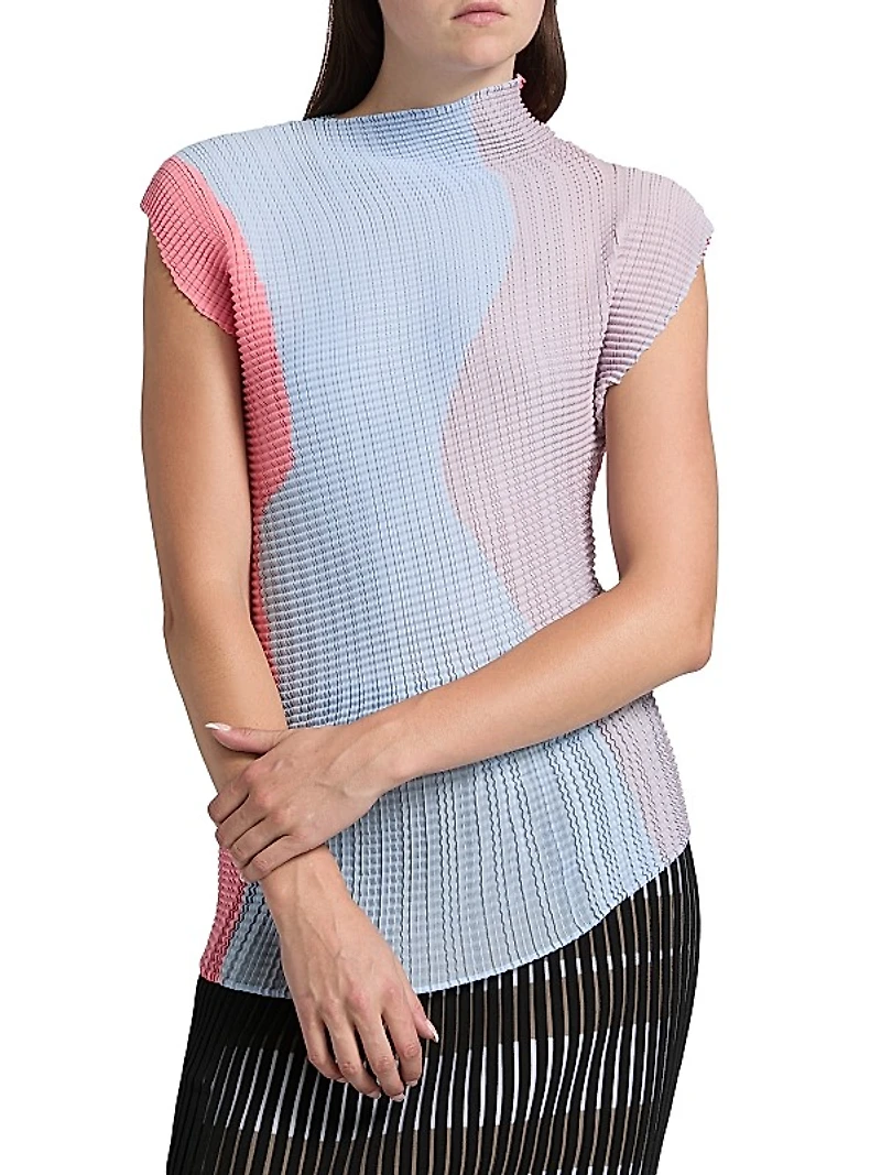 Abstract Tint Pleats Top