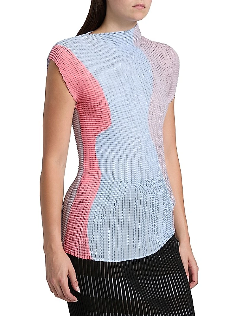 Abstract Tint Pleats Top