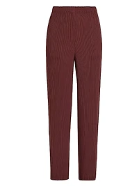 Hatching Pleated Pants
