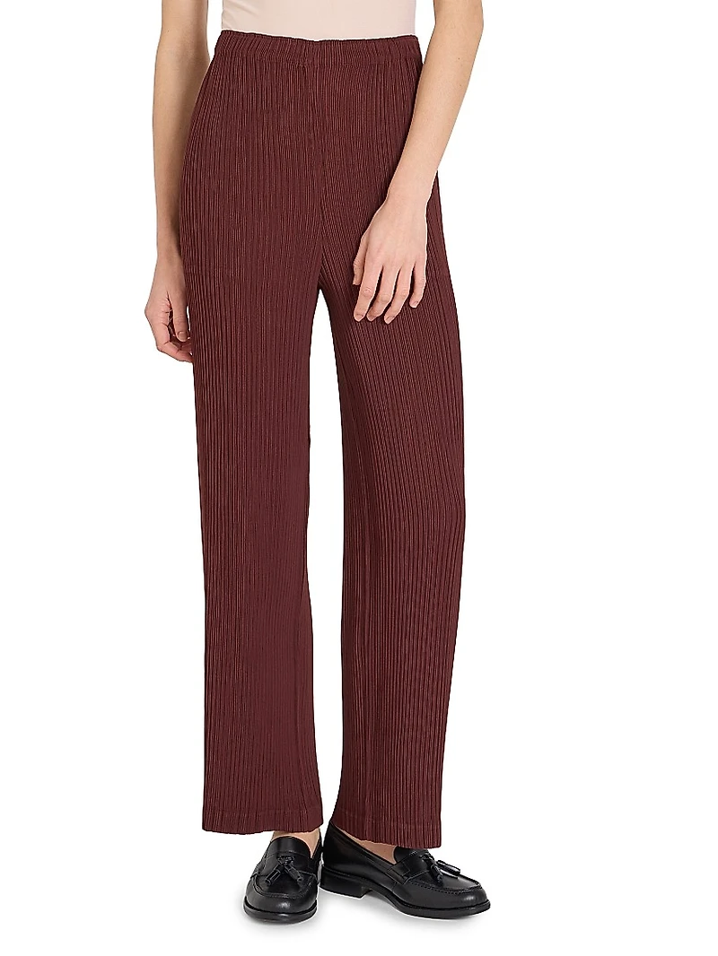 Hatching Pleated Pants