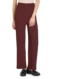 Hatching Pleated Pants
