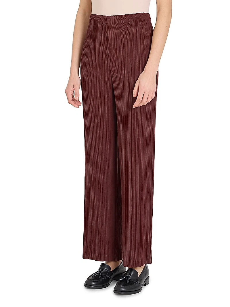 Hatching Pleated Pants