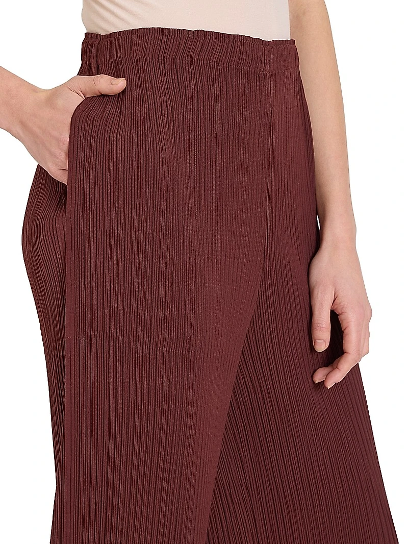 Hatching Pleated Pants