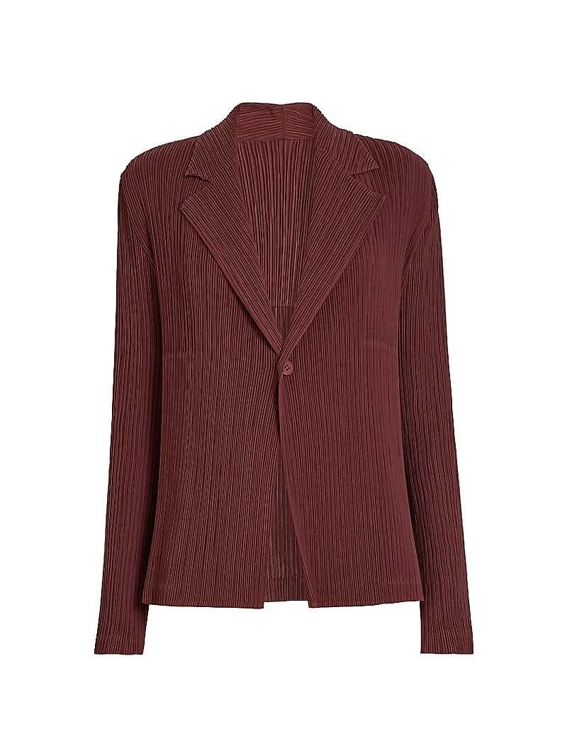 Hatching Pleated Blazer