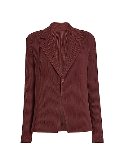 Hatching Pleated Blazer