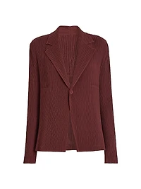 Hatching Pleated Blazer