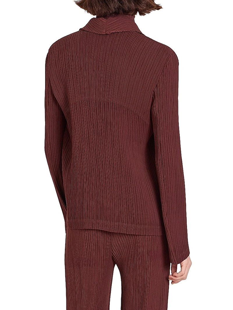 Hatching Pleated Blazer