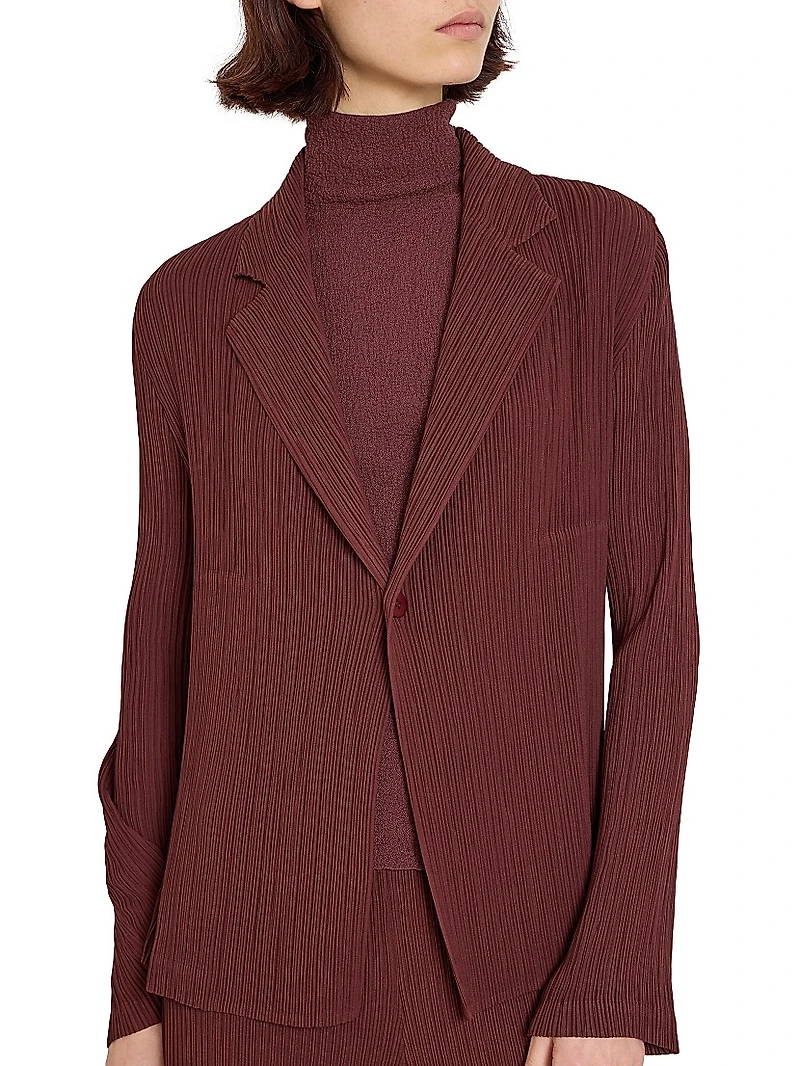 Hatching Pleated Blazer