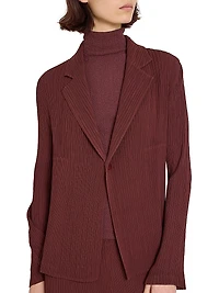 Hatching Pleated Blazer
