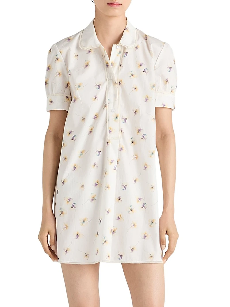 Floral Print Poplin Mini Dress