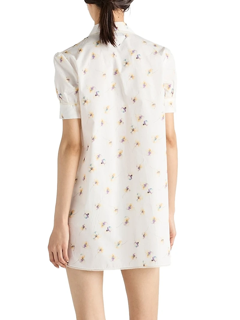 Floral Print Poplin Mini Dress