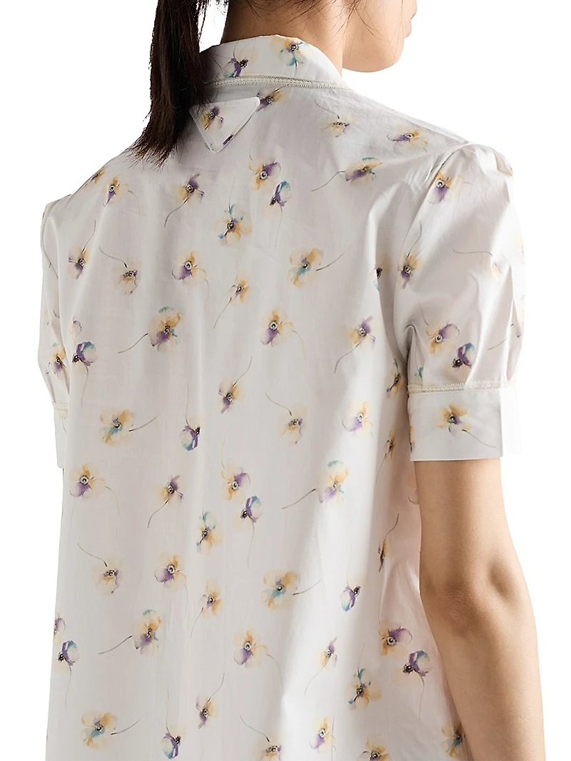 Floral Print Poplin Mini Dress