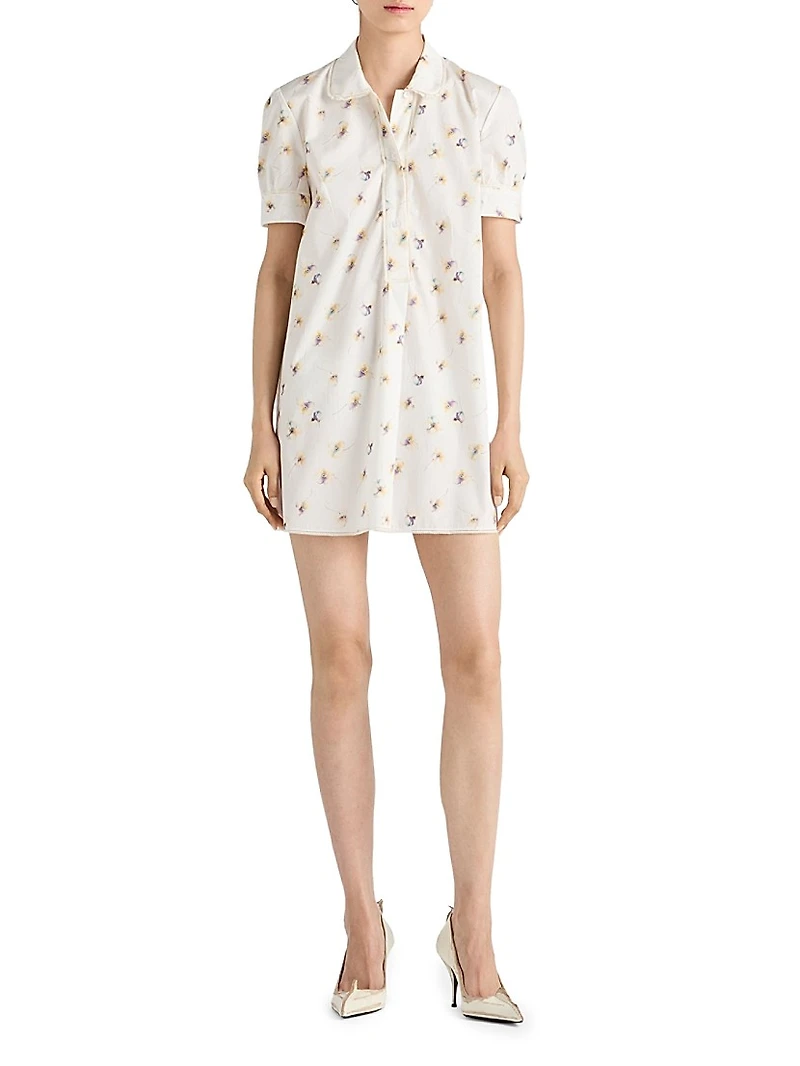 Floral Print Poplin Mini Dress
