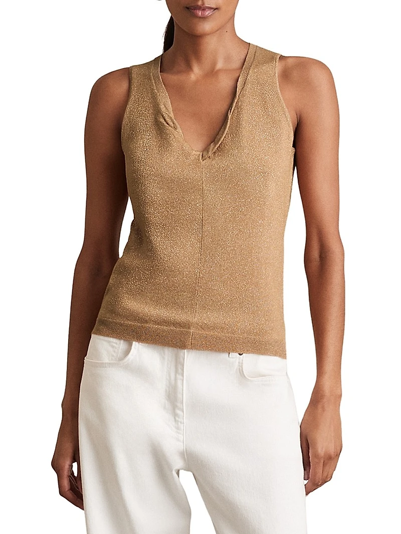 Sia Sleeveless Metallic Top