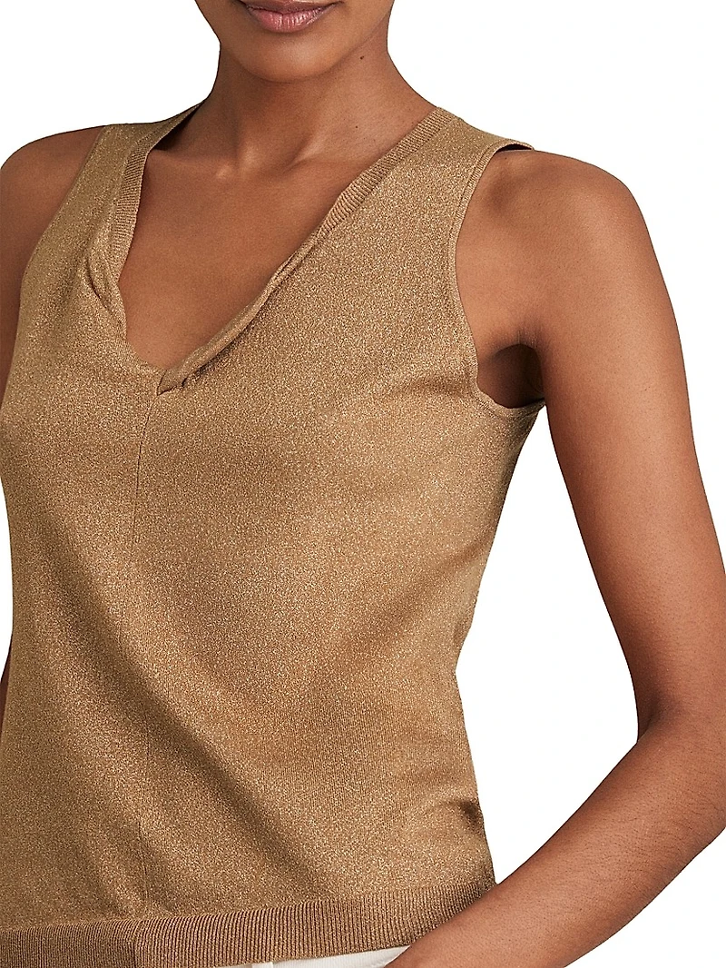 Sia Sleeveless Metallic Top