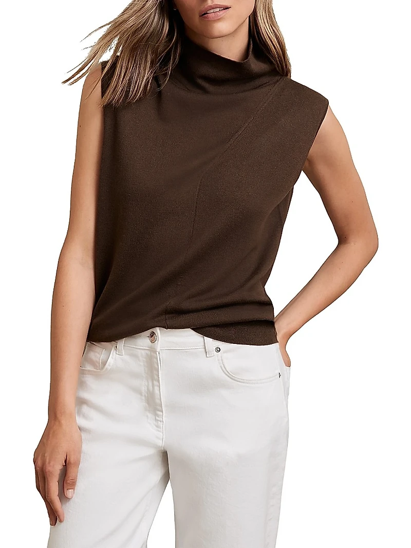 Harper Mock Turtleneck Wool Top