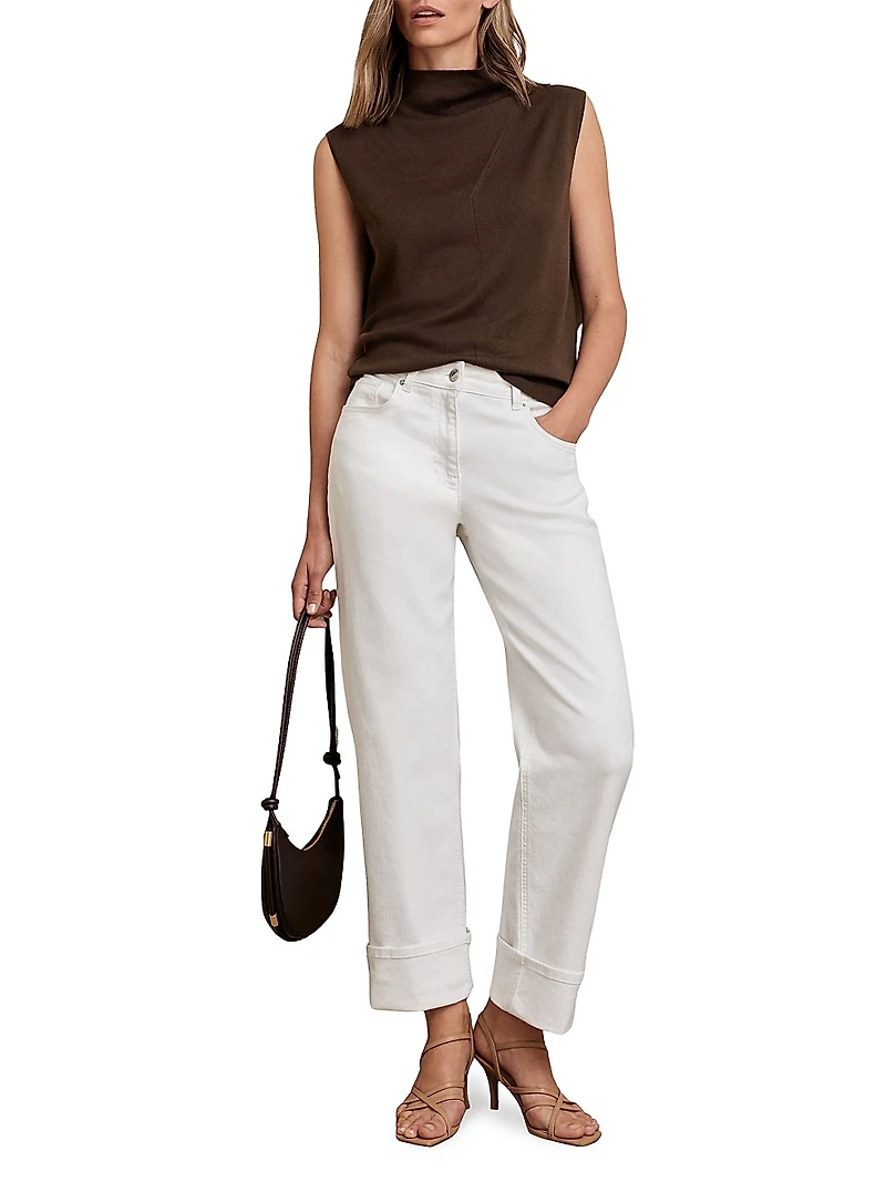 Harper Mock Turtleneck Wool Top