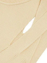 Rhylee Rib-Knit Cut-Out Sleeveless Top