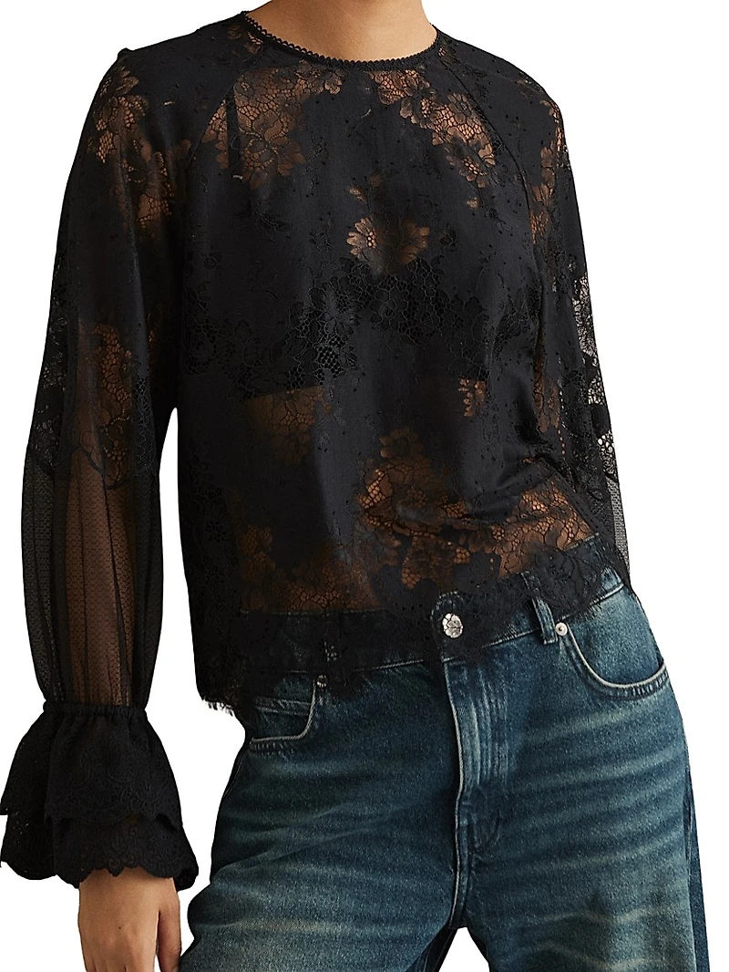Emilia Floral Lace Blouse