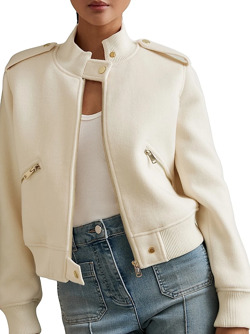 Cleo Leather Bomber Jacket