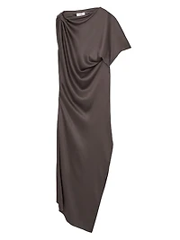 Kenzie Draped Satin Maxi Dress