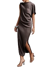 Kenzie Draped Satin Maxi Dress