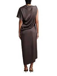 Kenzie Draped Satin Maxi Dress