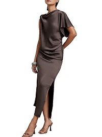 Kenzie Draped Satin Maxi Dress