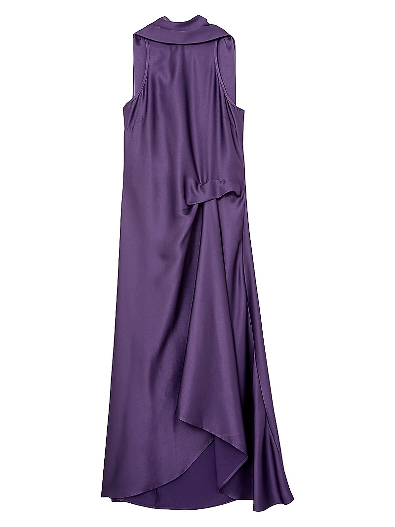 Michelle Draped High-Low Cape Dress