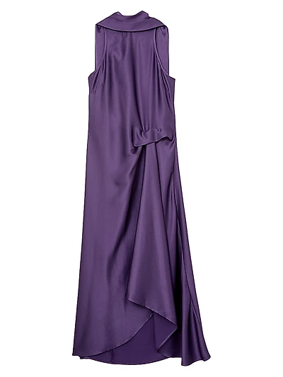Michelle Draped High-Low Cape Dress