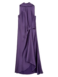 Michelle Draped High-Low Cape Dress