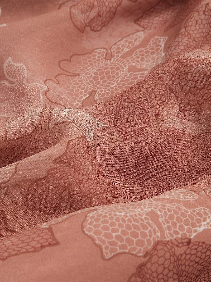 Lacey Floral Halter Gown