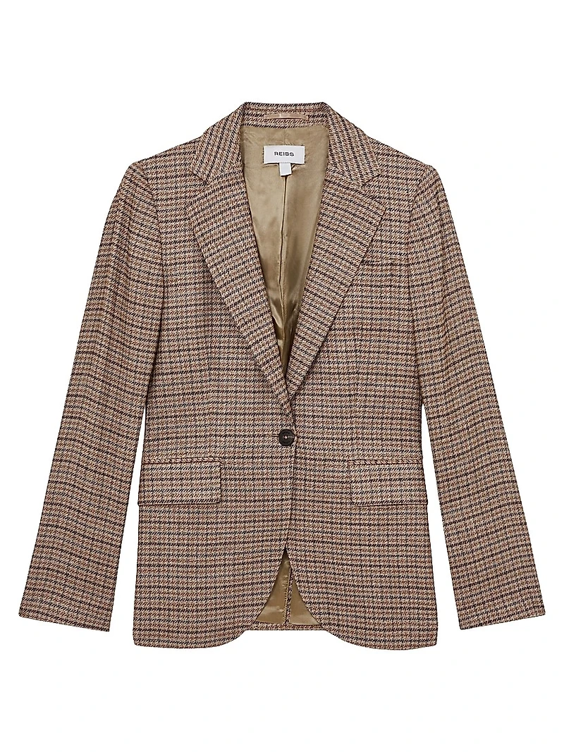 River Check Single-Breasted Blazer