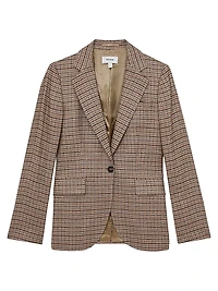 River Check Single-Breasted Blazer