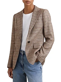 River Check Single-Breasted Blazer