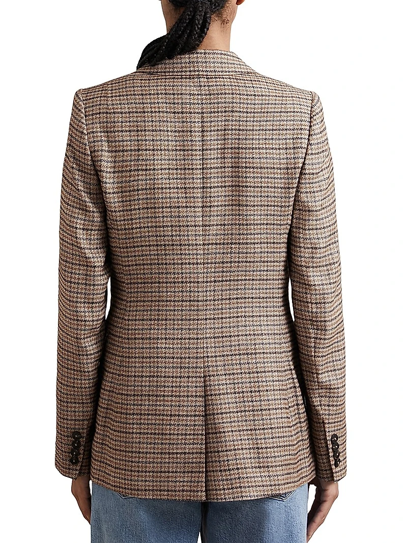 River Check Single-Breasted Blazer