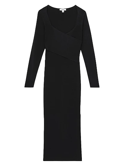 Sophia Knitted Wrap Maxi Dress