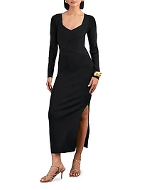 Sophia Knitted Wrap Maxi Dress
